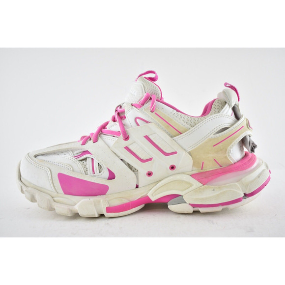 Balenciaga Track Sneaker Pink White Distress Worn Out Platform Flat Trainer 38 - Picture 8 of 12